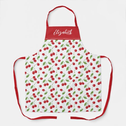 Moderne rode kersenpatroon bakken schort (Voorkant)