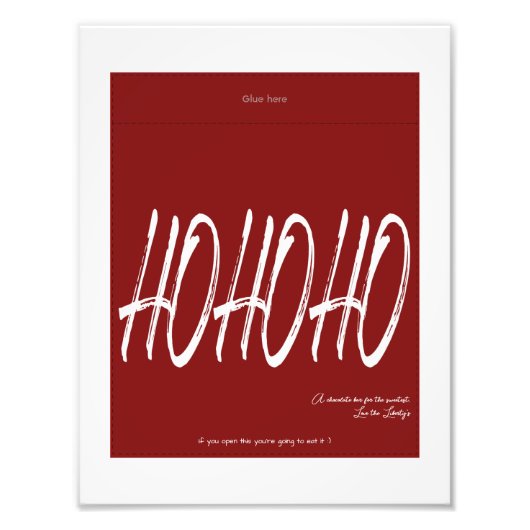 Moderne rode kerst chocolade verpakking Hersheys X Foto Afdruk (Voorkant)