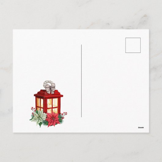 Moderne rode kerst feestdagenkaart (Achterkant)