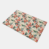 Moderne rode kerst Holly bessen Deurmat (Schuin)