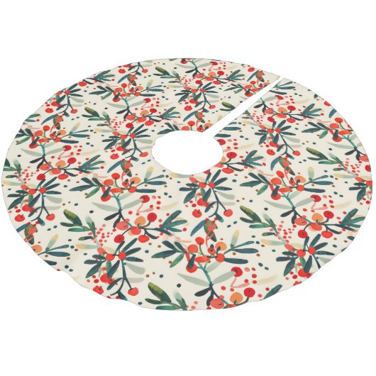 Moderne rode kerst Holly bessen Kerstboom Rok (Gekanteld)