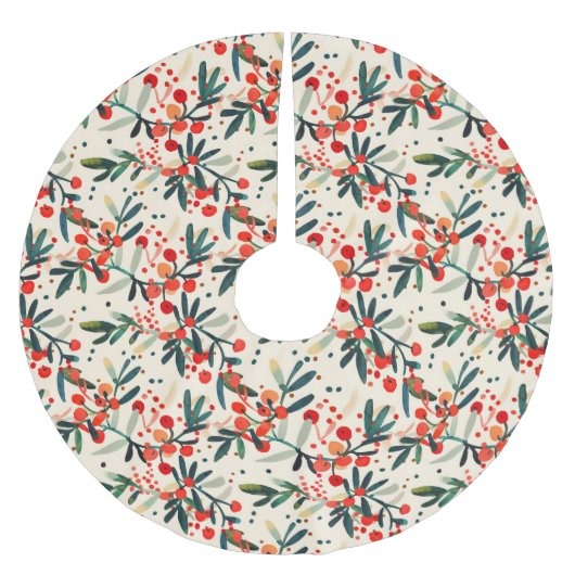 Moderne rode kerst Holly bessen Kerstboom Rok (Voorkant)