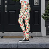 Moderne rode kerst Holly bessen Leggings