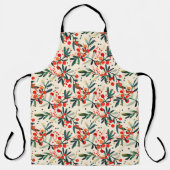 Moderne rode kerst Holly bessen Schort (Voorkant)