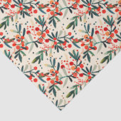 Moderne rode kerst Holly bessen Tissuepapier (Detail)