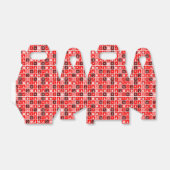 Moderne Rode Kerst Raster Patroon Minimalistisch Bedankdoosjes (Uitgevouwen)