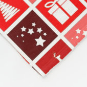 Moderne Rode Kerst Raster Patroon Minimalistisch Fleece Deken (Hoek)