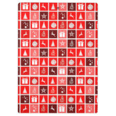 Moderne Rode Kerst Raster Patroon Minimalistisch Klembord (Achterkant)