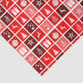 Moderne Rode Kerst Raster Patroon Minimalistisch Tissuepapier (Detail)