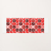 Moderne Rode Kerst Raster Patroon Minimalistisch Yogamat (Achterkant (horizontaal))