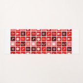 Moderne Rode Kerst Raster Patroon Minimalistisch Yogamat (Voorkant (horizontaal))