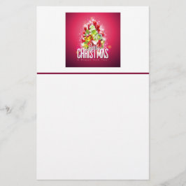 Moderne rode kerstafbeelding Illustratie Briefpapier