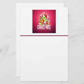 Moderne rode kerstafbeelding Illustratie Briefpapier (Voorkant / Achterkant)