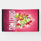 Moderne rode kerstafbeelding Illustratie Spandoek (Horizontaal)