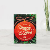 Moderne Rode Kerstbal Ornamente Botanisch Feestdagen Kaart (Voorkant)