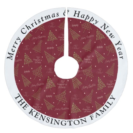 Moderne rode kerstbomen gepersonaliseerd kerstboom rok (Voorkant)