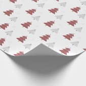 Moderne rode kerstboom patroon cadeaupapier (Hoek)
