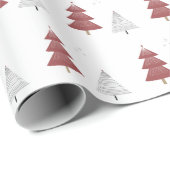 Moderne rode kerstboom patroon cadeaupapier (Rol Hoek)