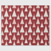 Moderne rode kerstboom Stijlvolle feestelijke vaka Cadeaupapier (Vlak)