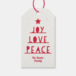 Moderne Rode Kerstcadeaukaart Cadeaulabel