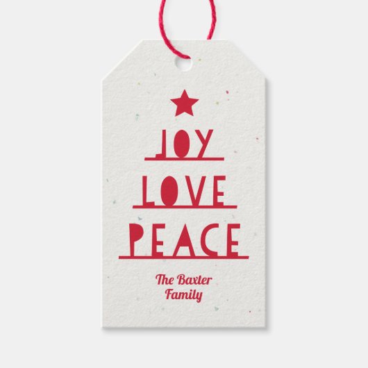 Moderne Rode Kerstcadeaukaart Cadeaulabel (Voorkant)