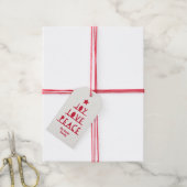 Moderne Rode Kerstcadeaukaart Cadeaulabel (Met Touw)