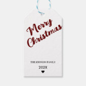 Moderne rode kerstcadeaukaartjes – vrolijk & helde cadeaulabel (Voorkant)