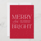 Moderne Rode Kerstkaart met tekst 'Prettig Kerstfe (Voorkant)