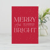 Moderne Rode Kerstkaart met tekst 'Prettig Kerstfe (Staand voorkant)