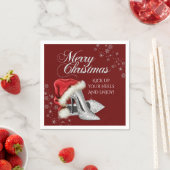 Moderne Rode Kerstman Hoed Schoenen Kerstfeest Servet (Insitu)