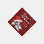 Moderne Rode Kerstman Hoed Schoenen Kerstfeest Servet (Hoek)