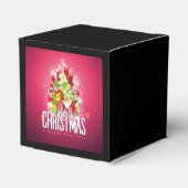 Moderne Rode Kerstmis Illustratie grafisch ontwerp Bedankdoosjes (Achterkant)