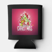 Moderne Rode Kerstmis Illustratie grafisch ontwerp Blikjeskoeler (Achterkant)