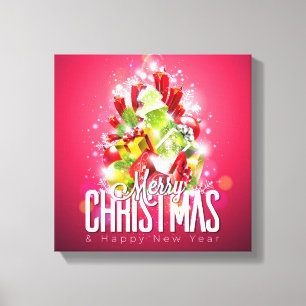 Moderne Rode Kerstmis Illustratie grafisch ontwerp Canvas Afdruk
