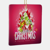 Moderne Rode Kerstmis Illustratie grafisch ontwerp Keramisch Ornament (Rechts)