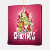 Moderne Rode Kerstmis Illustratie grafisch ontwerp Keramisch Ornament (Links)