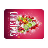 Moderne Rode Kerstmis Illustratie grafisch ontwerp Magneet (Horizontaal)