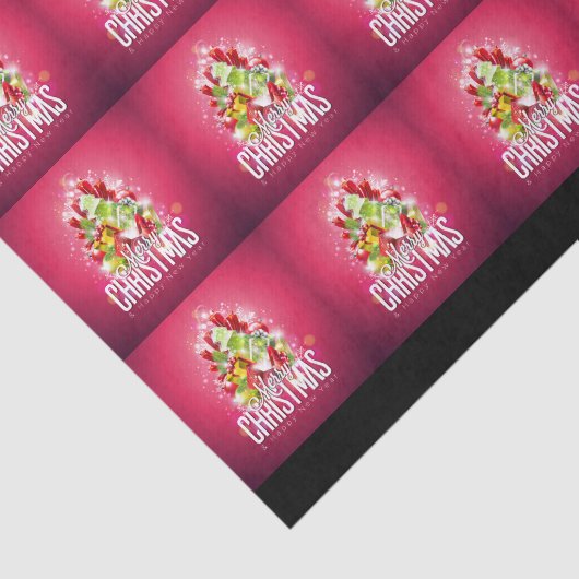 Moderne Rode Kerstmis Illustratie grafisch ontwerp Tissuepapier (Detail)