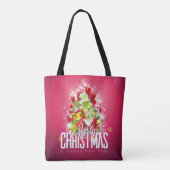 Moderne Rode Kerstmis Illustratie grafisch ontwerp Tote Bag (Achterkant)