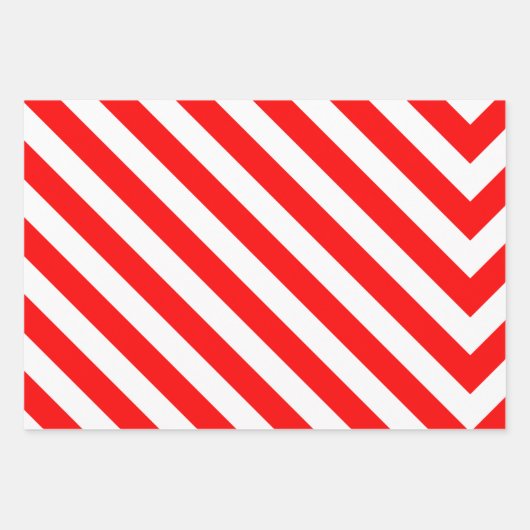 Moderne rode kerstStippen en stripes die pap knipp Inpakpapier Vel (Voorkant 3)