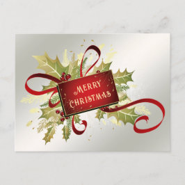 Moderne Rode Kerstvakantie Briefkaart