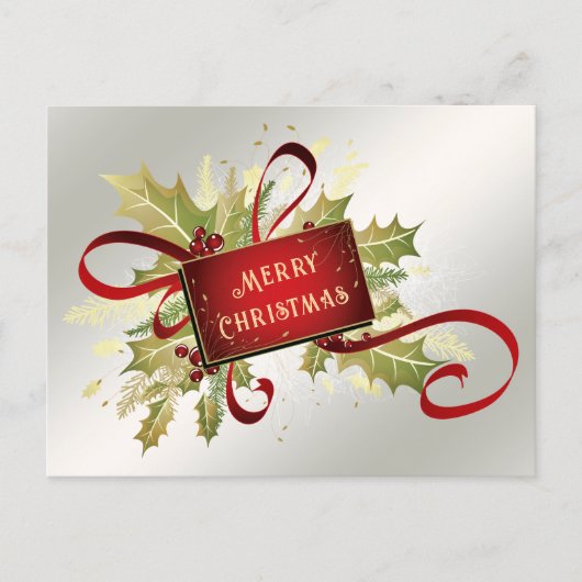 Moderne Rode Kerstvakantie Briefkaart (Voorkant)