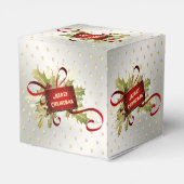 Moderne Rode Kerstvakantie Cadeaubox Bedankdoosjes (Achterkant)