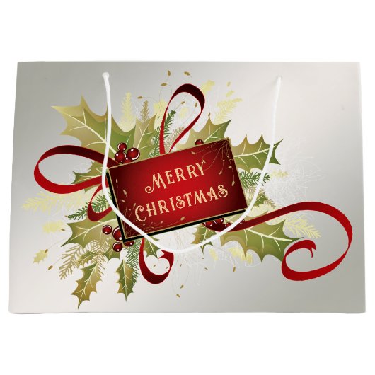 Moderne Rode Kerstvakantie Cadeautas (Voorkant)