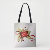 Moderne rode kerstvakantie Canvas tas (Voorkant)