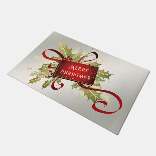 Moderne rode kerstvakantie deurmat (Schuin)