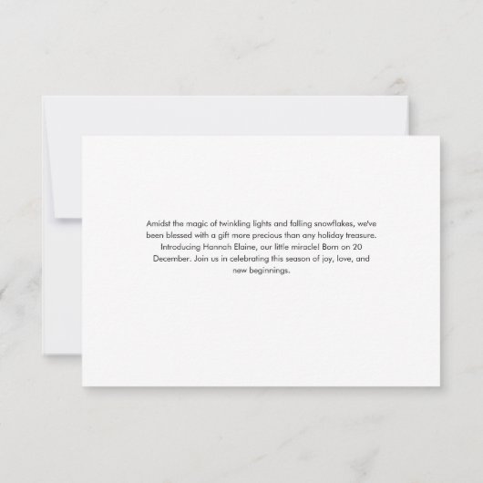 Moderne rode kerstvakantie geboorte aankondiging (Achterkant)