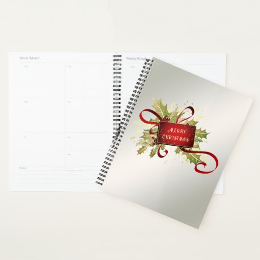 Moderne rode kerstvakantie planner (Display)