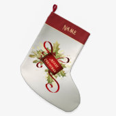 Moderne Rode Kerstvakantie Stocking Grote Kerstsok (Voorkant (Hangend))