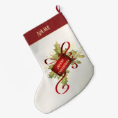 Moderne Rode Kerstvakantie Stocking Grote Kerstsok (Achterkant (Hangend))